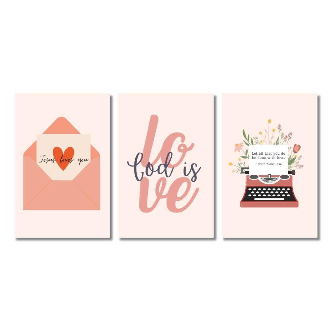 God Is Love - 4x6 Pink Postcard