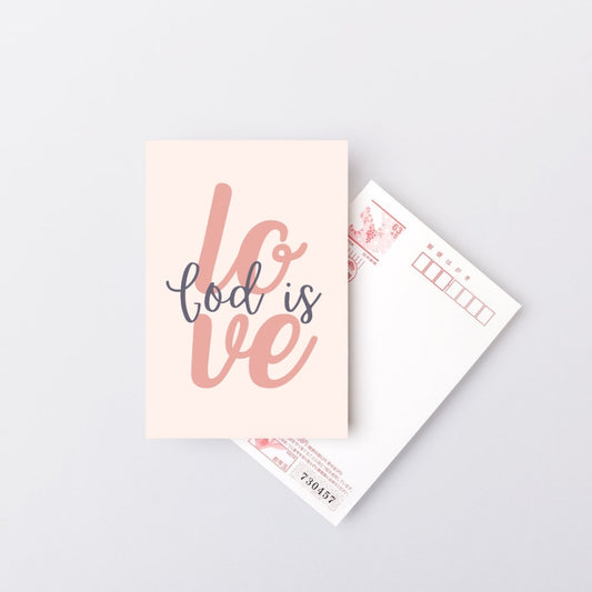 God Is Love - 4x6 Pink Postcard