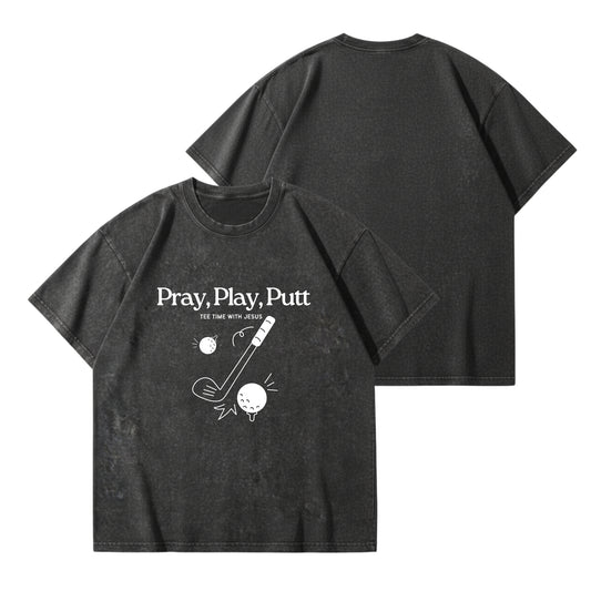 Tee time with Jesus – Vintage Washed T-Shirt