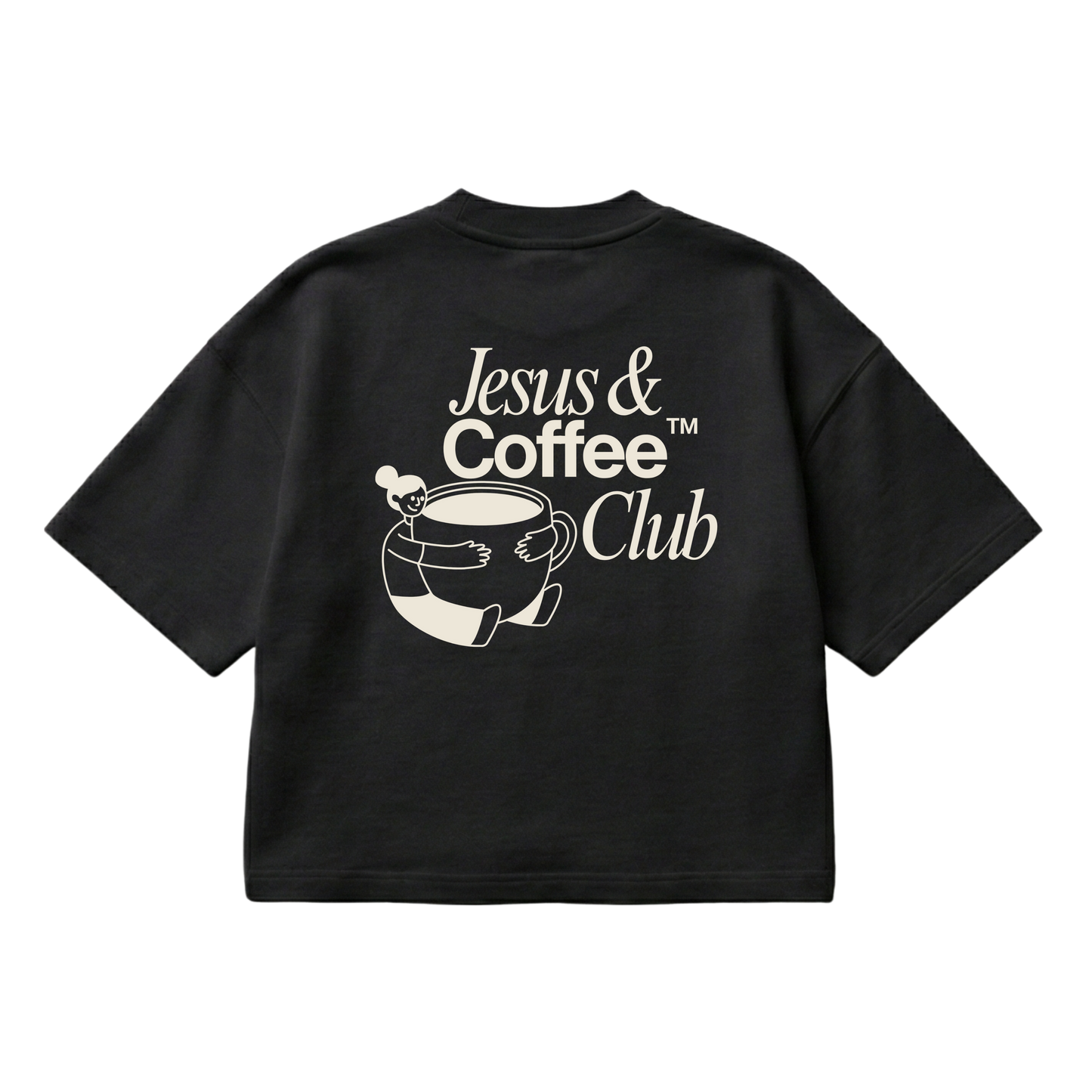 Jesus and Coffee Club – Boxy Cropped Shirt