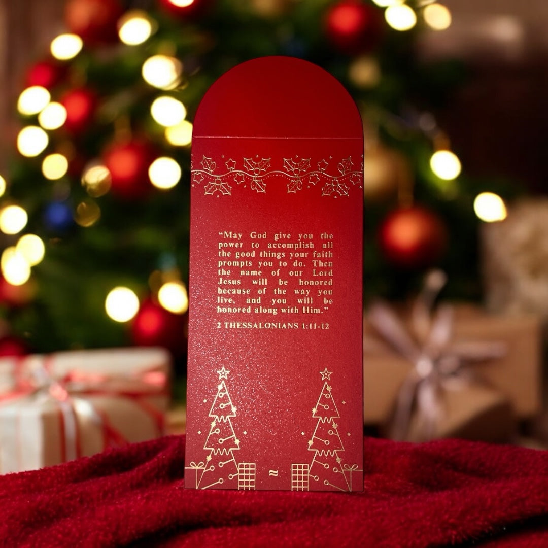 2 Thessalonians 1:11–12 – Red Christmas Money Envelope