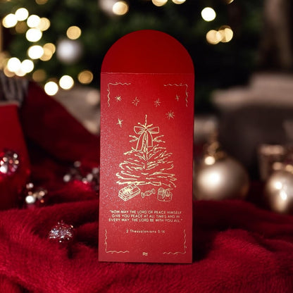 2 Thessalonians 3:16 - Red Christmas Money Envelope