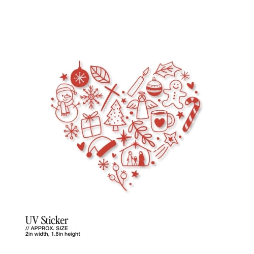 Christmas Heart – UV Waterproof Sticker