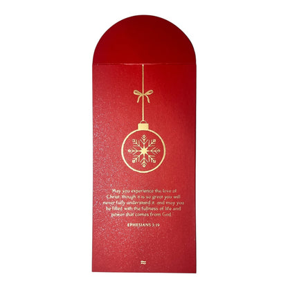Ephesians 3:19 - Red Christmas Money Envelope