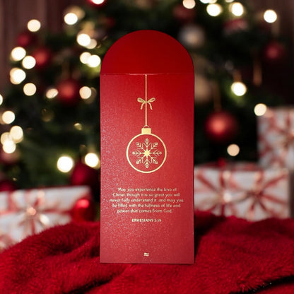 Ephesians 3:19 - Red Christmas Money Envelope