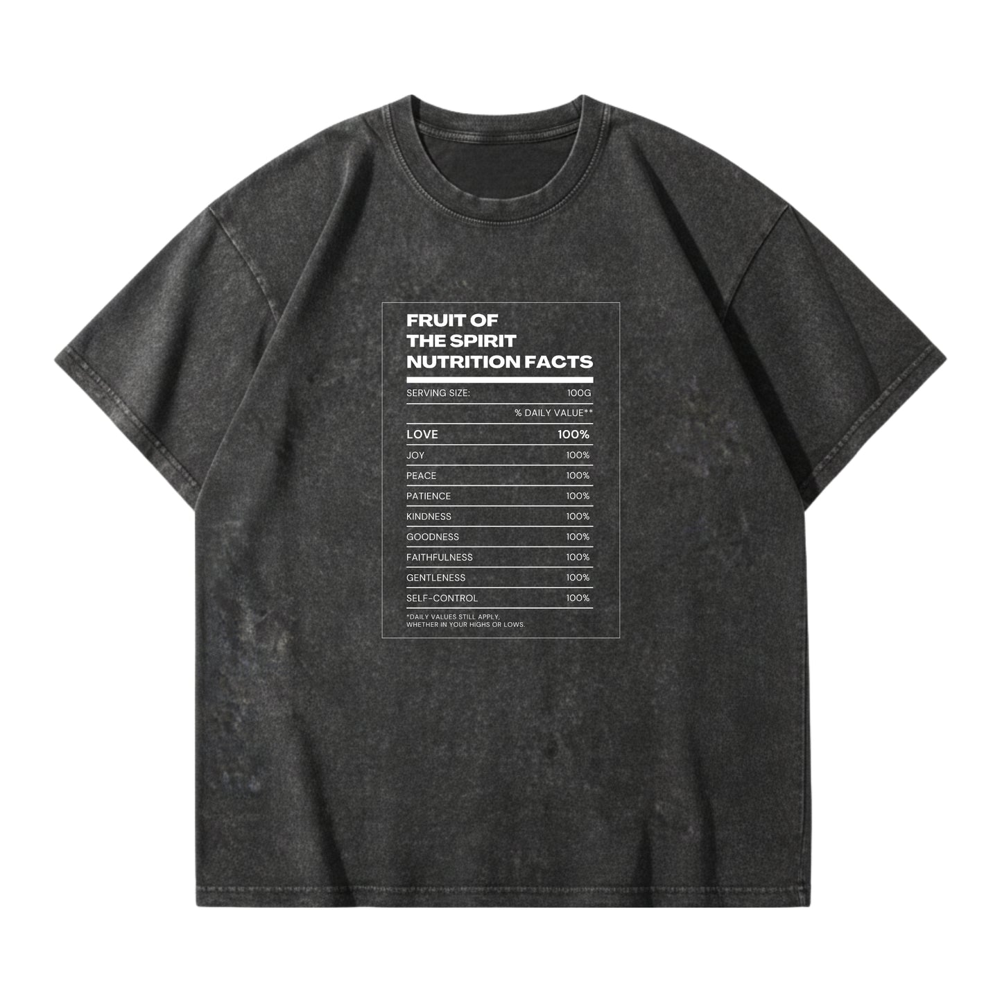Fruit of the Spirit Nutrition Facts – Vintage Washed T-Shirt