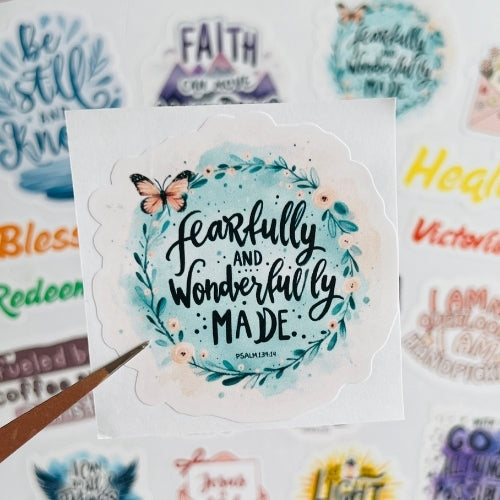 Fearfully and Wonderfully Made – Waterproof Sticker