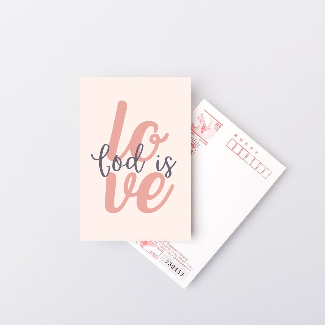 God Is Love - 4x6 Pink Postcard