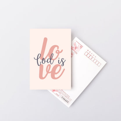 God Is Love - 4x6 Pink Postcard
