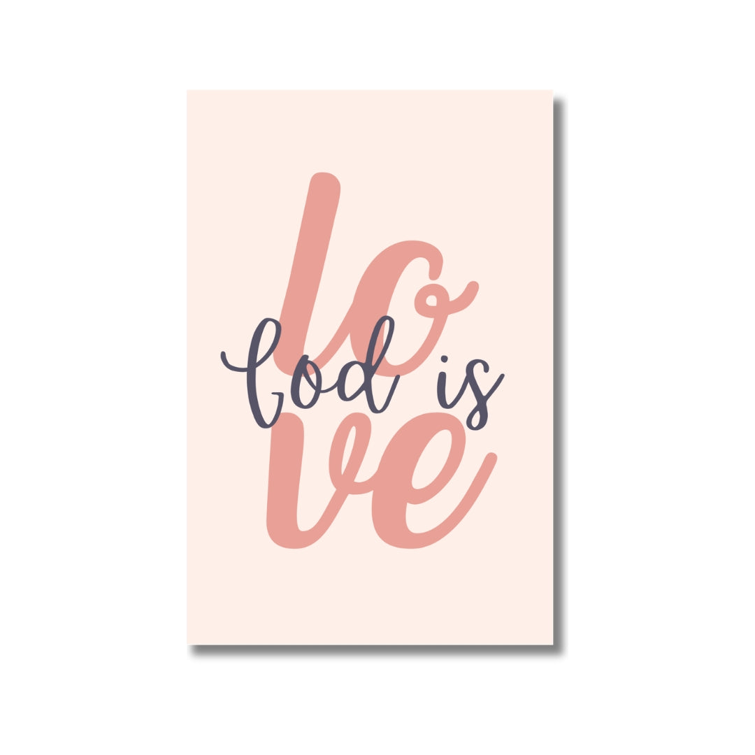 God Is Love - 4x6 Pink Postcard