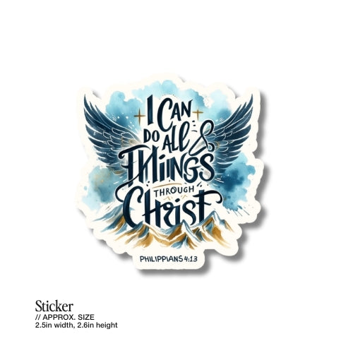 I Can Do All Things Through Christ – Waterproof Sticker