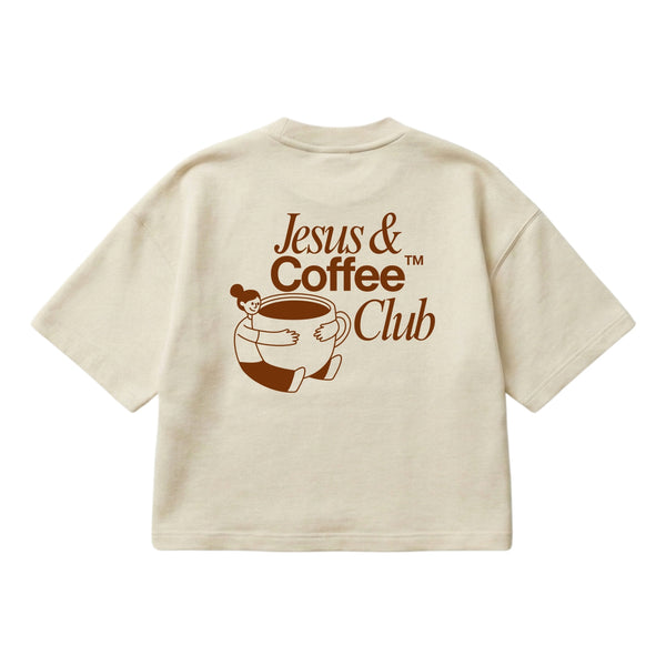 Jesus and Coffee Club – Boxy Cropped Shirt