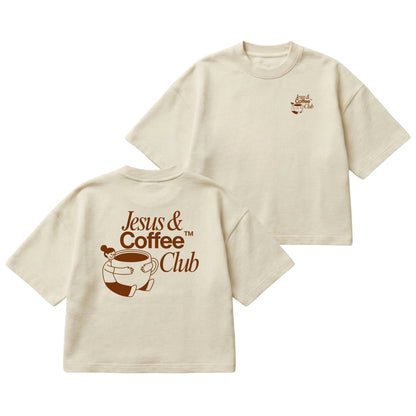 Jesus and Coffee Club – Boxy Cropped Shirt