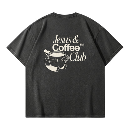 Jesus and Coffee Club – Vintage Washed T-Shirt