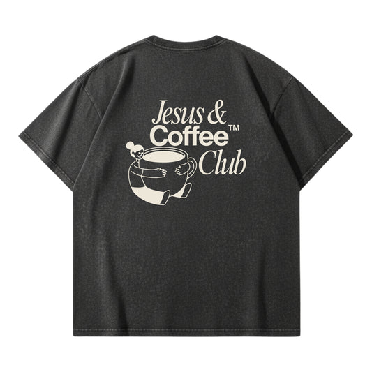Jesus and Coffee Club – Vintage Washed T-Shirt