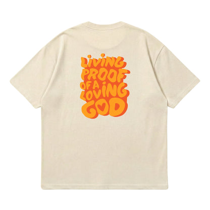Living Proof of a Loving God – Premium Oversized T-Shirt