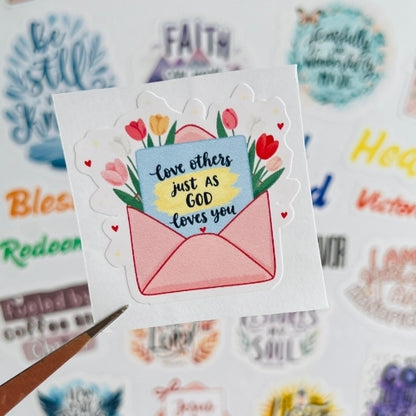 Love Others Just as God Loves You – Waterproof Sticker