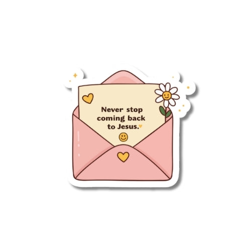 Never Stop Coming Back To Jesus – Waterproof Sticker