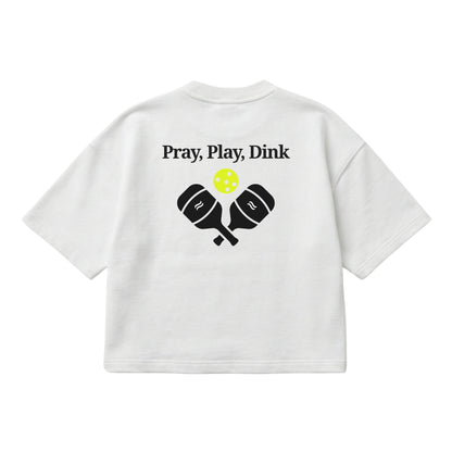 Pray, Play, Dink – Boxy Cropped Shirt