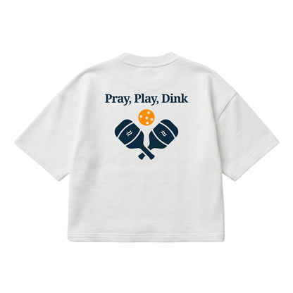 Pray, Play, Dink – Boxy Cropped Shirt