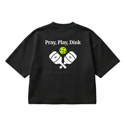 Pray, Play, Dink – Boxy Cropped Shirt