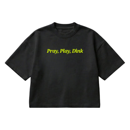 Pray, Play, Dink – Boxy Cropped Shirt