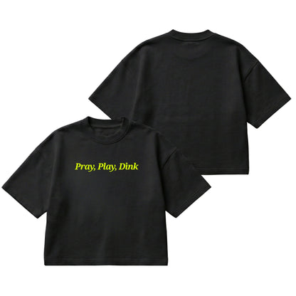 Pray, Play, Dink – Boxy Cropped Shirt