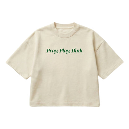 Pray, Play, Dink – Boxy Cropped Shirt