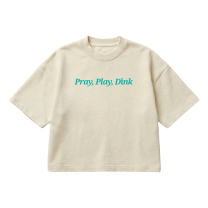 Pray, Play, Dink – Boxy Cropped Shirt