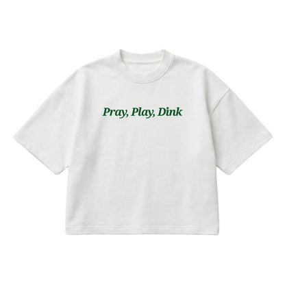 Pray, Play, Dink – Boxy Cropped Shirt