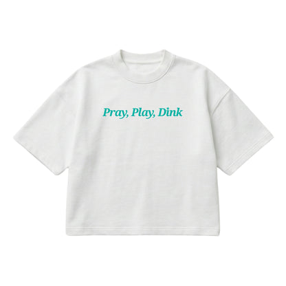 Pray, Play, Dink – Boxy Cropped Shirt