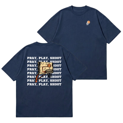 Pray, Play, Shoot – Premium Oversized T-Shirt