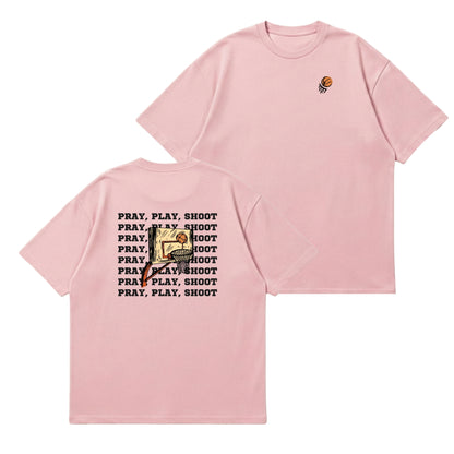 Pray, Play, Shoot – Premium Oversized T-Shirt