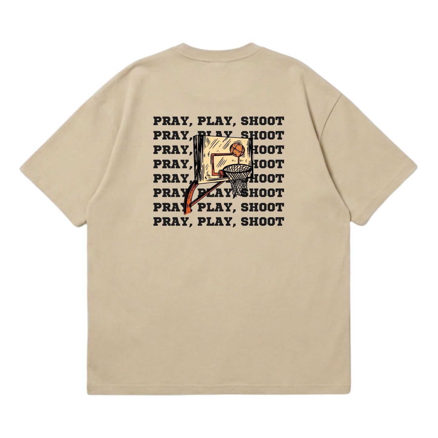 Pray, Play, Shoot – Premium Oversized T-Shirt