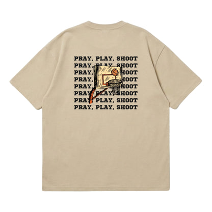 Pray, Play, Shoot – Premium Oversized T-Shirt
