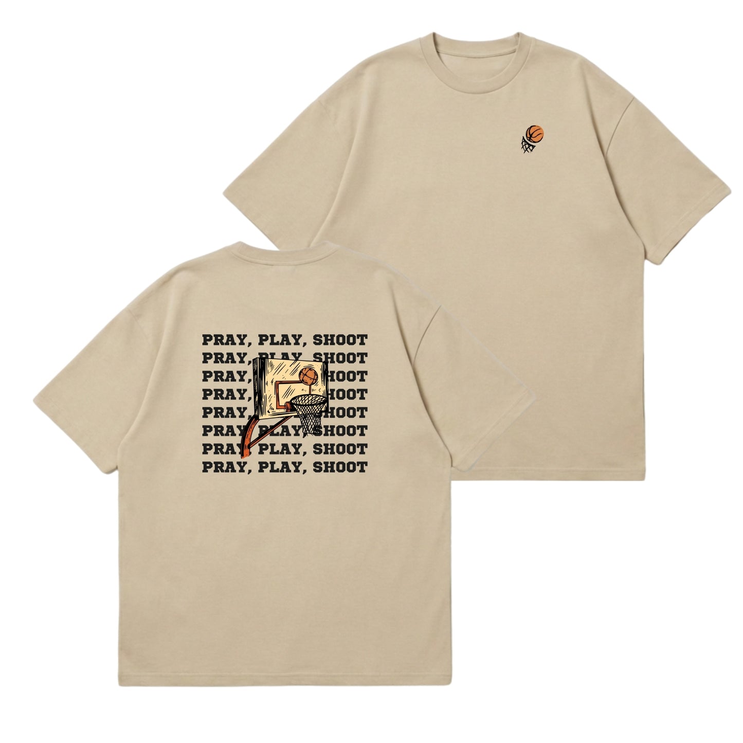 Pray, Play, Shoot – Premium Oversized T-Shirt