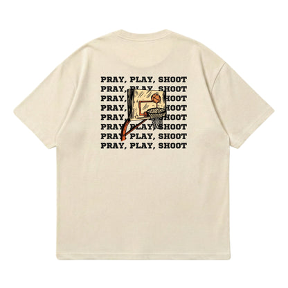 Pray, Play, Shoot – Premium Oversized T-Shirt