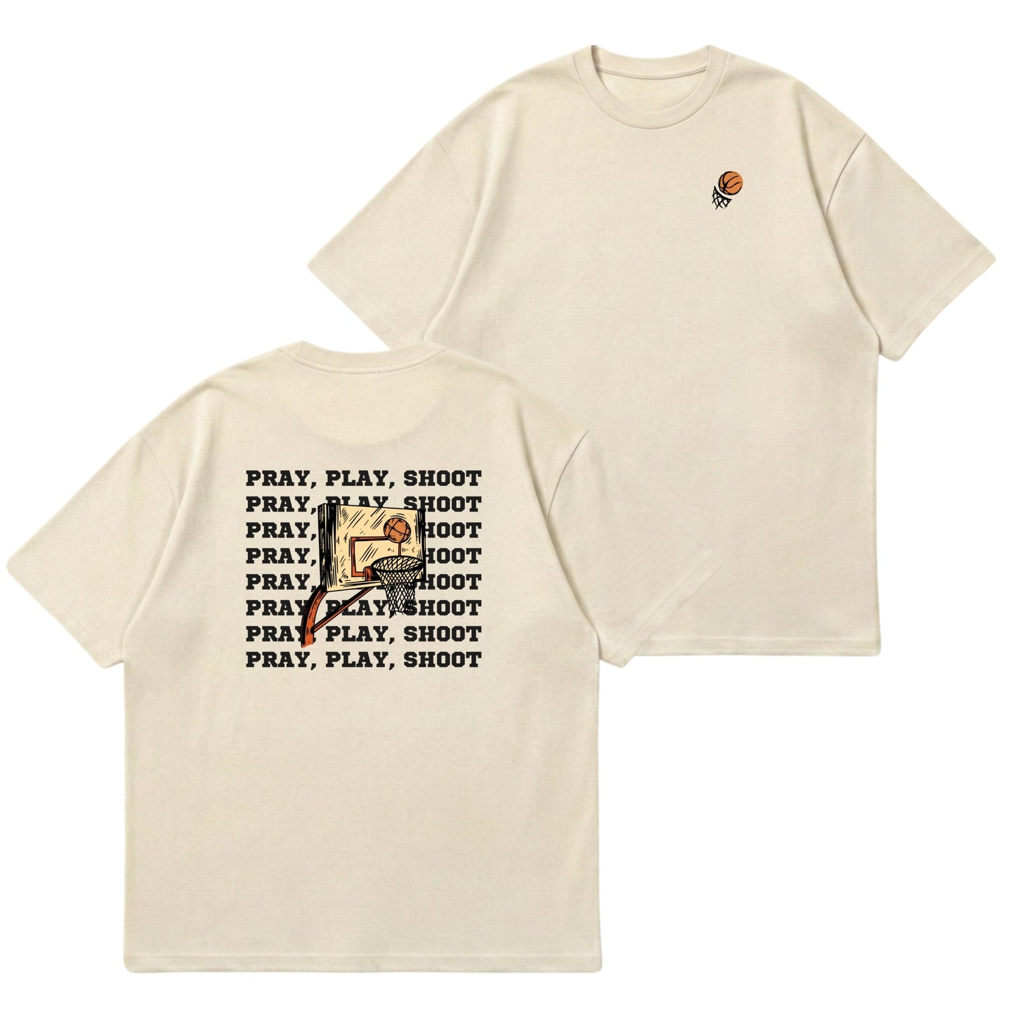 Pray, Play, Shoot – Premium Oversized T-Shirt