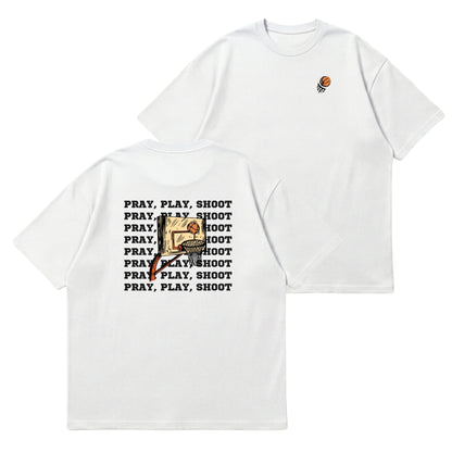 Pray, Play, Shoot – Premium Oversized T-Shirt
