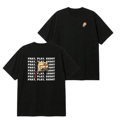 Pray, Play, Shoot – Premium Oversized T-Shirt