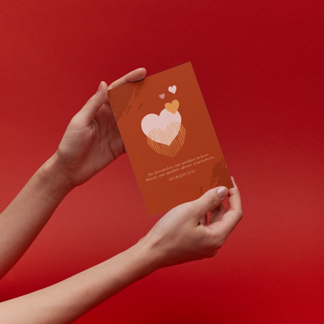 Romans 12:10 - 4x6 Red Postcard