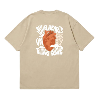 Set Your Hearts On Things Above – Premium Oversized T-Shirt