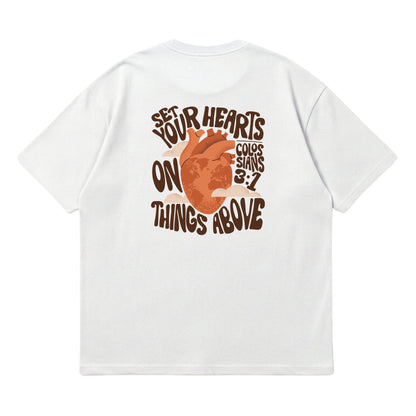 Set Your Hearts On Things Above – Premium Oversized T-Shirt