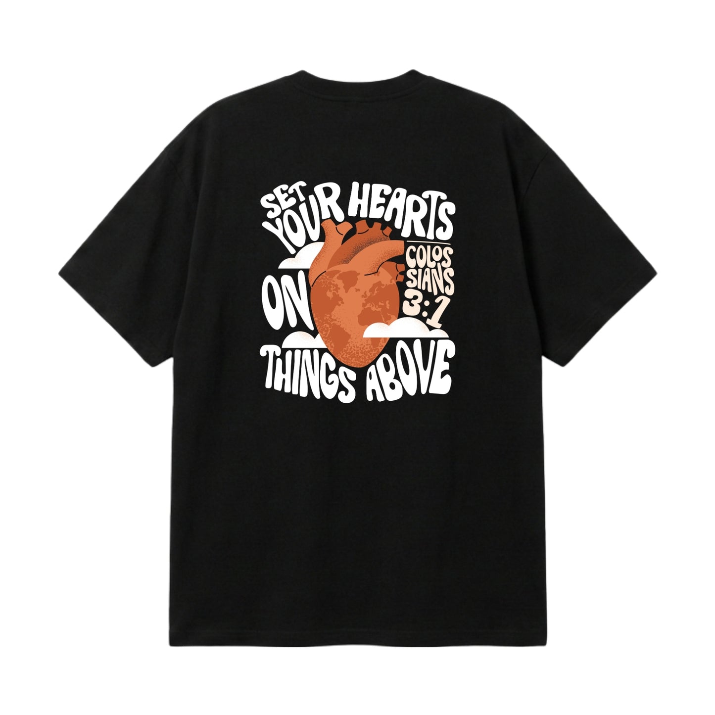 Set Your Hearts On Things Above – Premium Oversized T-Shirt