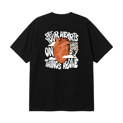 Set Your Hearts On Things Above – Premium Oversized T-Shirt