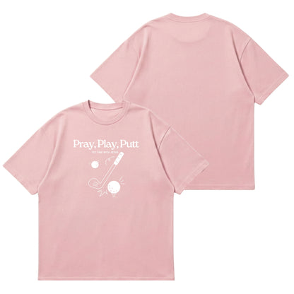 Tee time with Jesus  – Premium Oversized T-Shirt