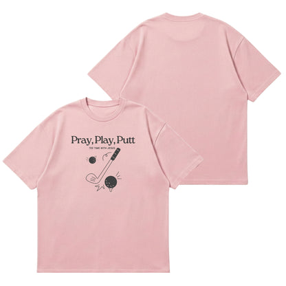 Tee time with Jesus  – Premium Oversized T-Shirt