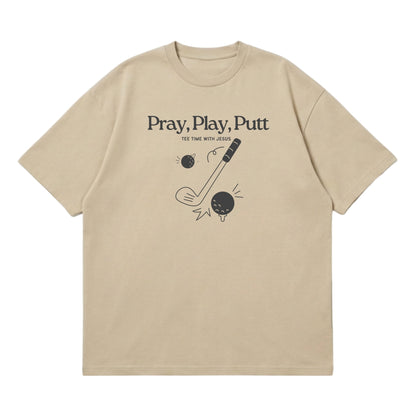 Tee time with Jesus  – Premium Oversized T-Shirt