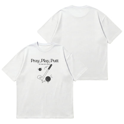 Tee time with Jesus  – Premium Oversized T-Shirt