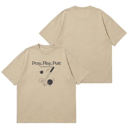 Tee time with Jesus  – Premium Oversized T-Shirt